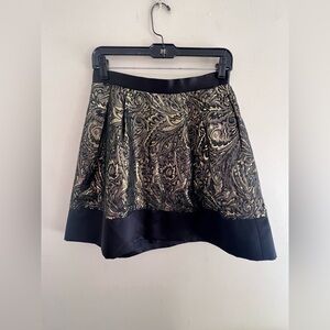 Pink Tartan Black and Gold Paisley Skirt